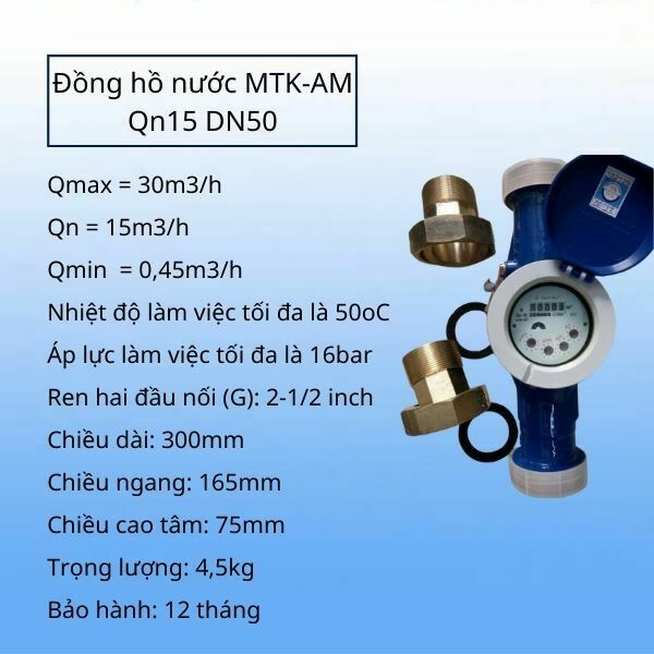Thông số kỹ thuật đồng hồ nước Zenner DN50