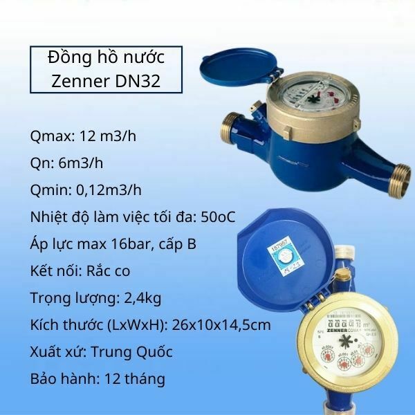 đồng hồ nước Zenner DN32